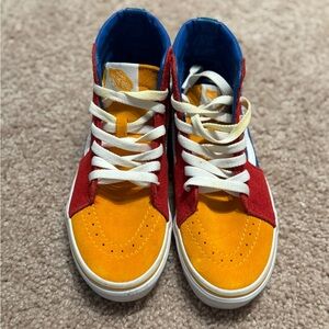 Vans Kids High-Top Sneakers - Red, Yellow, Blue